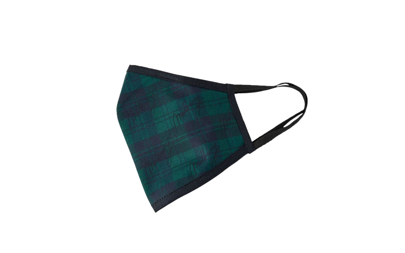 Tartan Check Face Covering, Mulberry